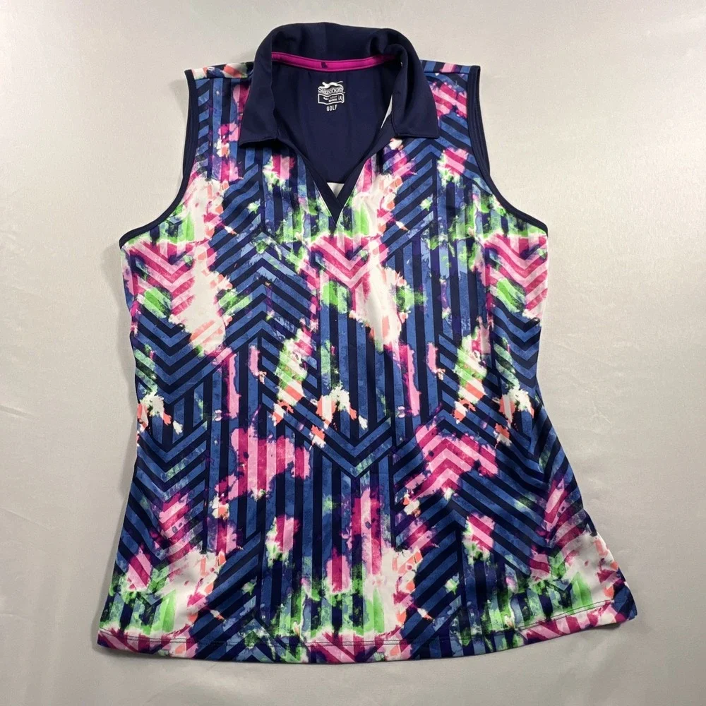 Slazenger Women's Sz X-Large Prism Sleeveless Golf Polo